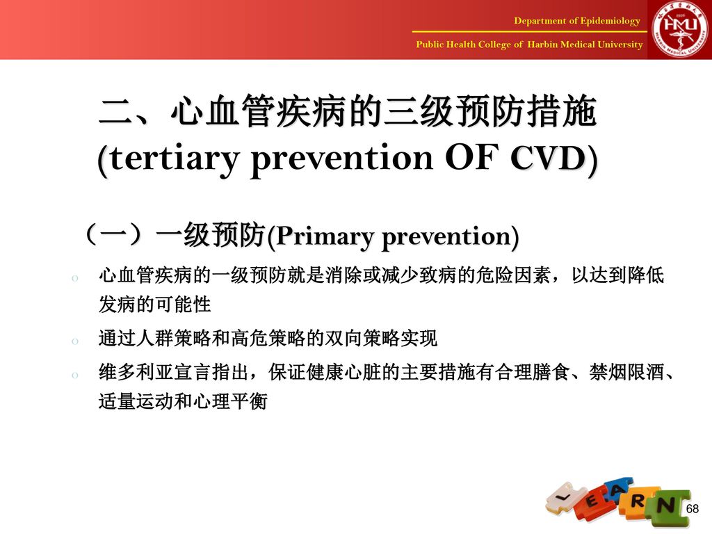 二、心血管疾病的三级预防措施 (tertiary prevention OF CVD)