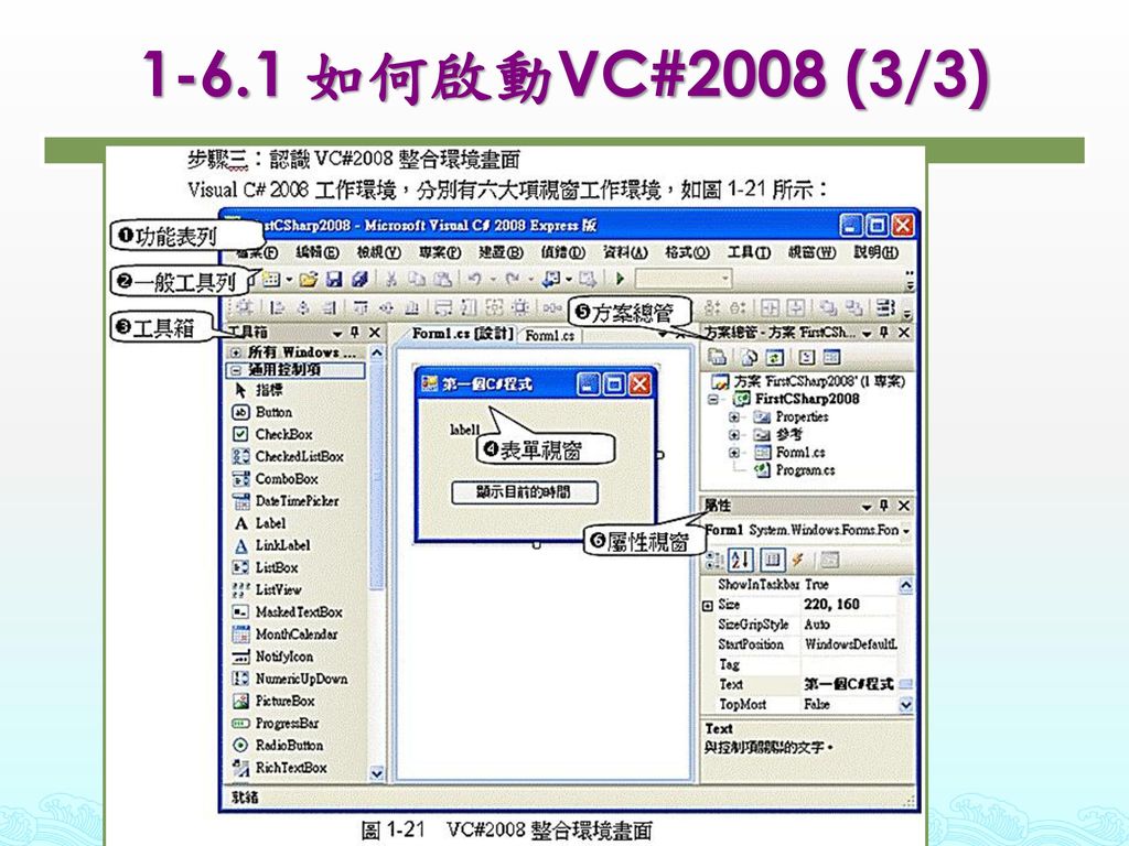 1-6.1 如何啟動VC#2008 (3/3)