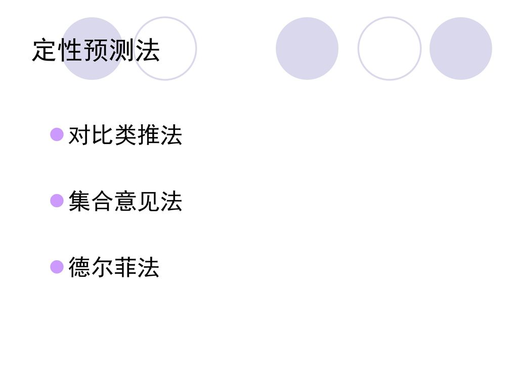 定性预测法 对比类推法 集合意见法 德尔菲法