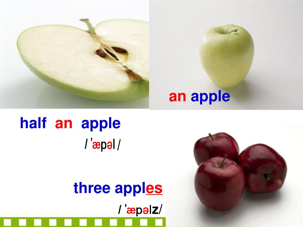 an apple half an apple three apples