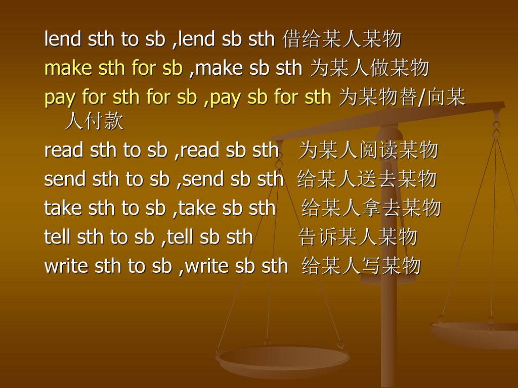 lend sth to sb ,lend sb sth 借给某人某物