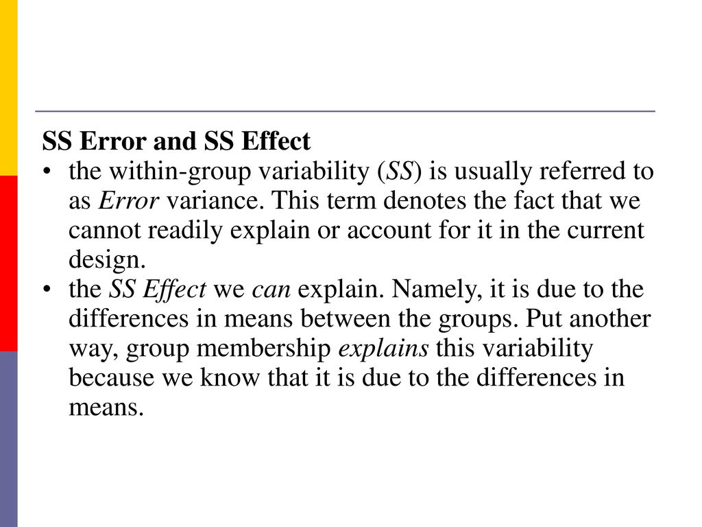 SS Error and SS Effect