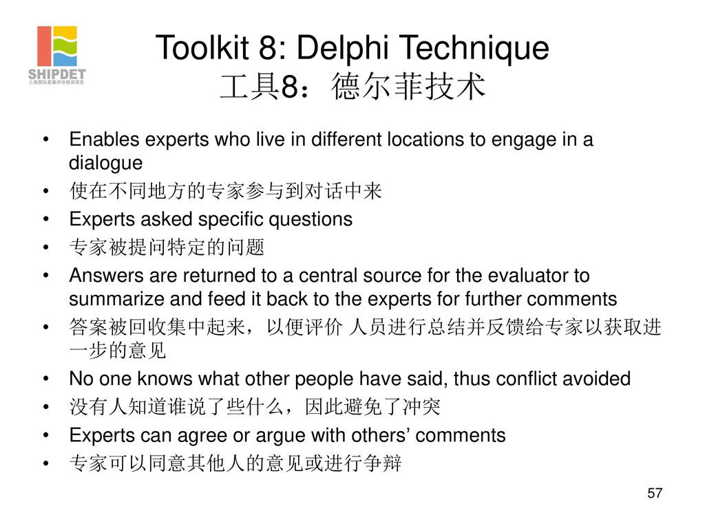 Toolkit 8: Delphi Technique 工具8：德尔菲技术