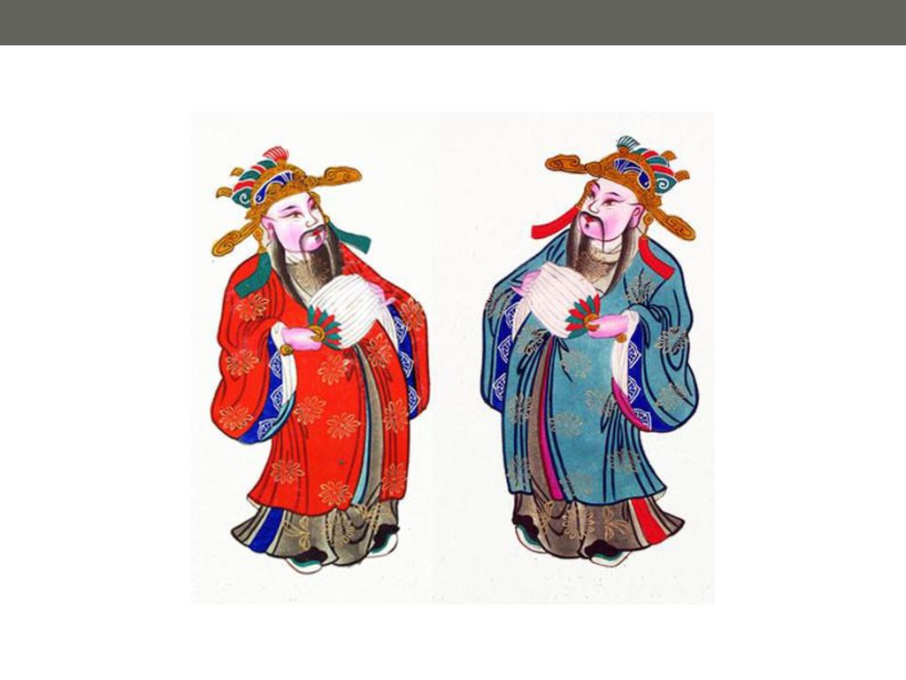 传统年画-门神图片素材(六) 分类：图片内容介绍：文门神。四川绵竹中国传统木版年画。2款400*600