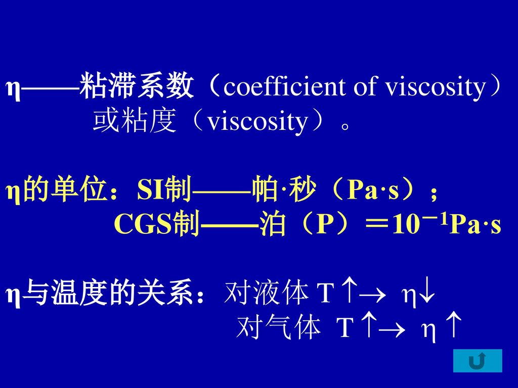 η——粘滞系数（coefficient of viscosity）