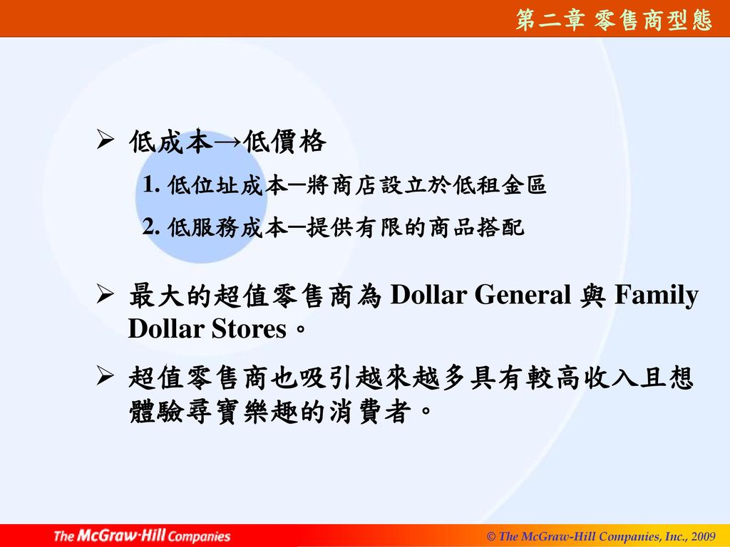 最大的超值零售商為 Dollar General 與 Family Dollar Stores。