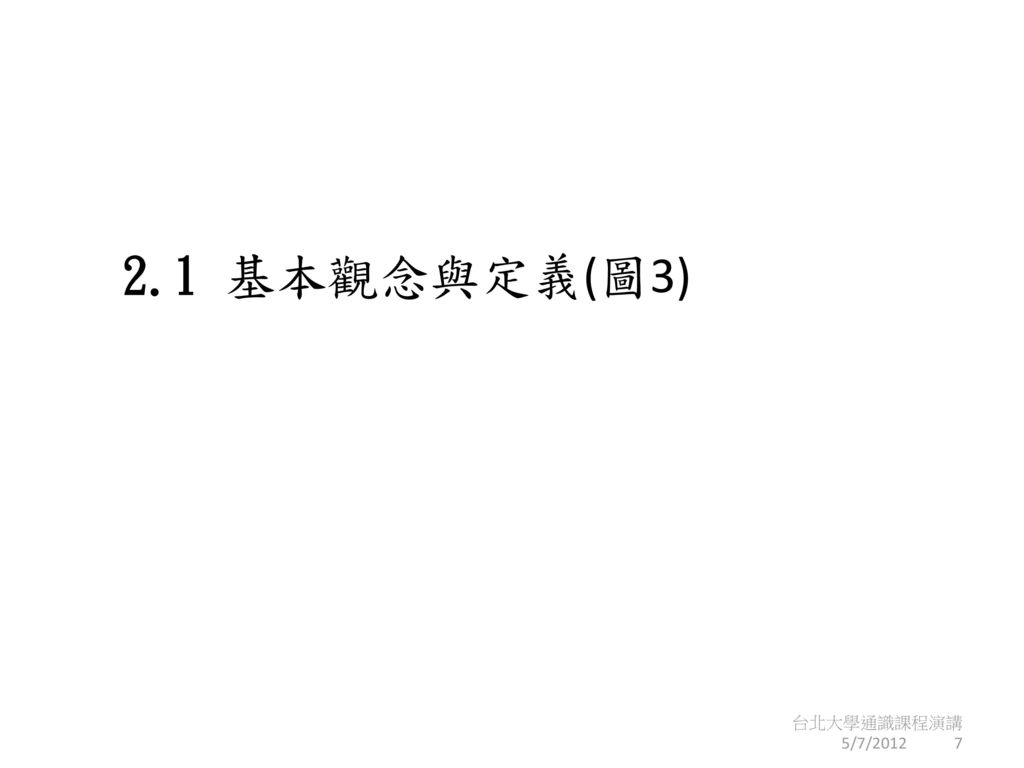 2.1 基本觀念與定義(圖3) 台北大學通識課程演講 5/7/2012 7