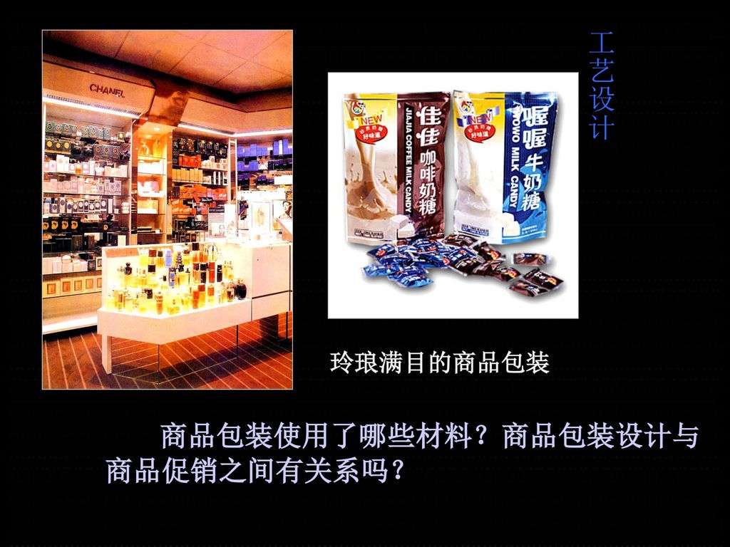 工艺设计 玲琅满目的商品包装 商品包装使用了哪些材料？商品包装设计与商品促销之间有关系吗？