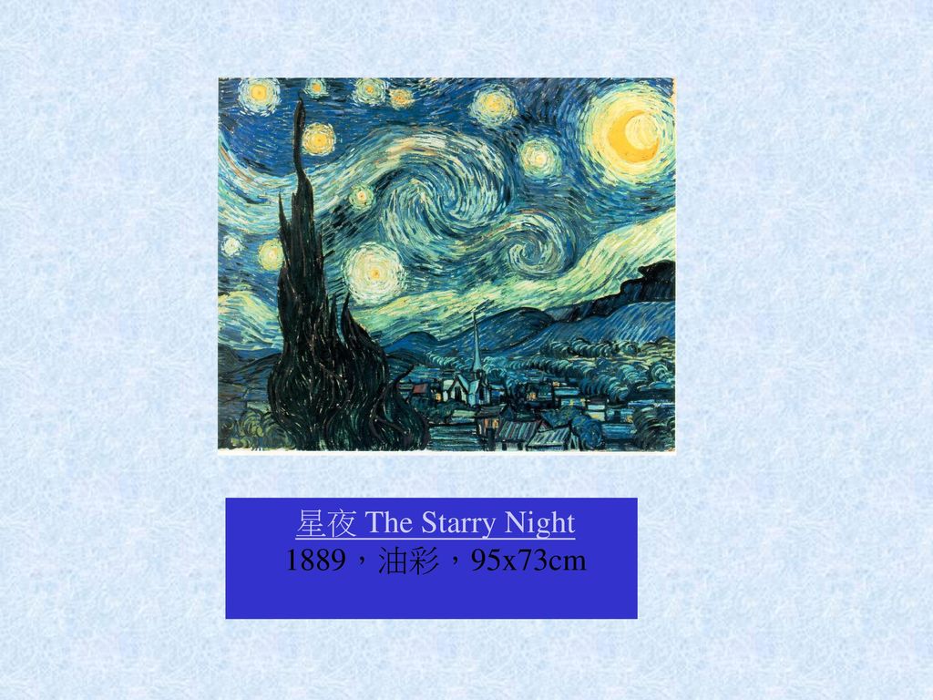 星夜 The Starry Night 1889，油彩，95x73cm