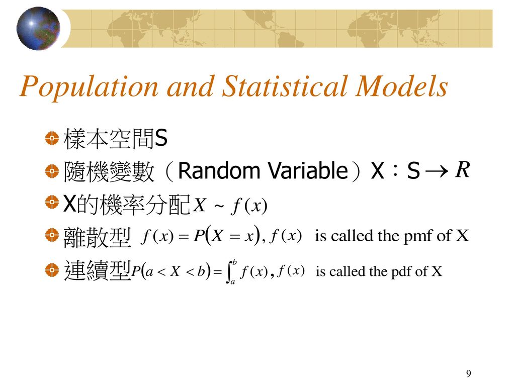 Population and Statistical Models