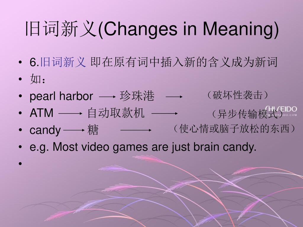 旧词新义(Changes in Meaning)