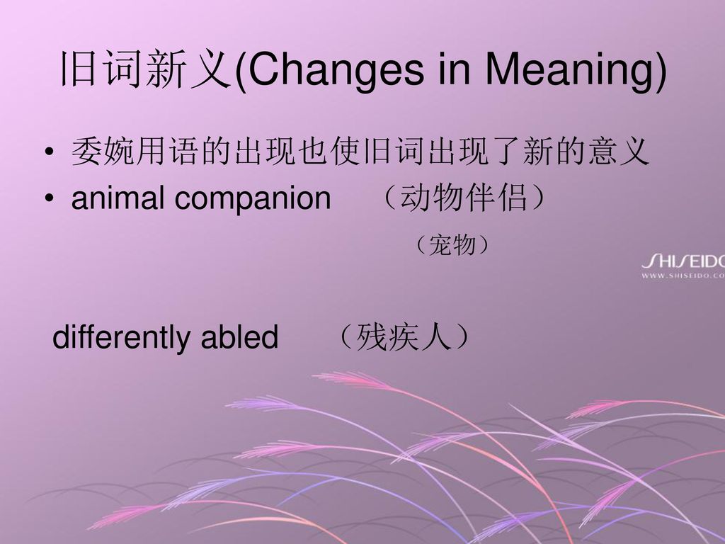 旧词新义(Changes in Meaning)