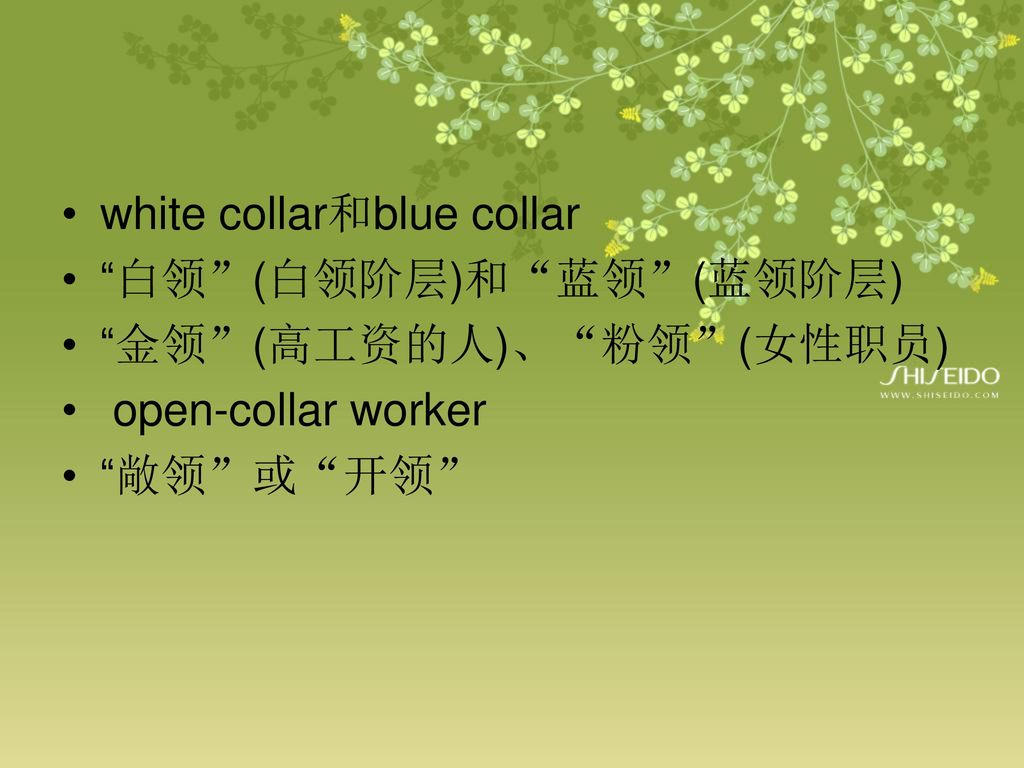 white collar和blue collar