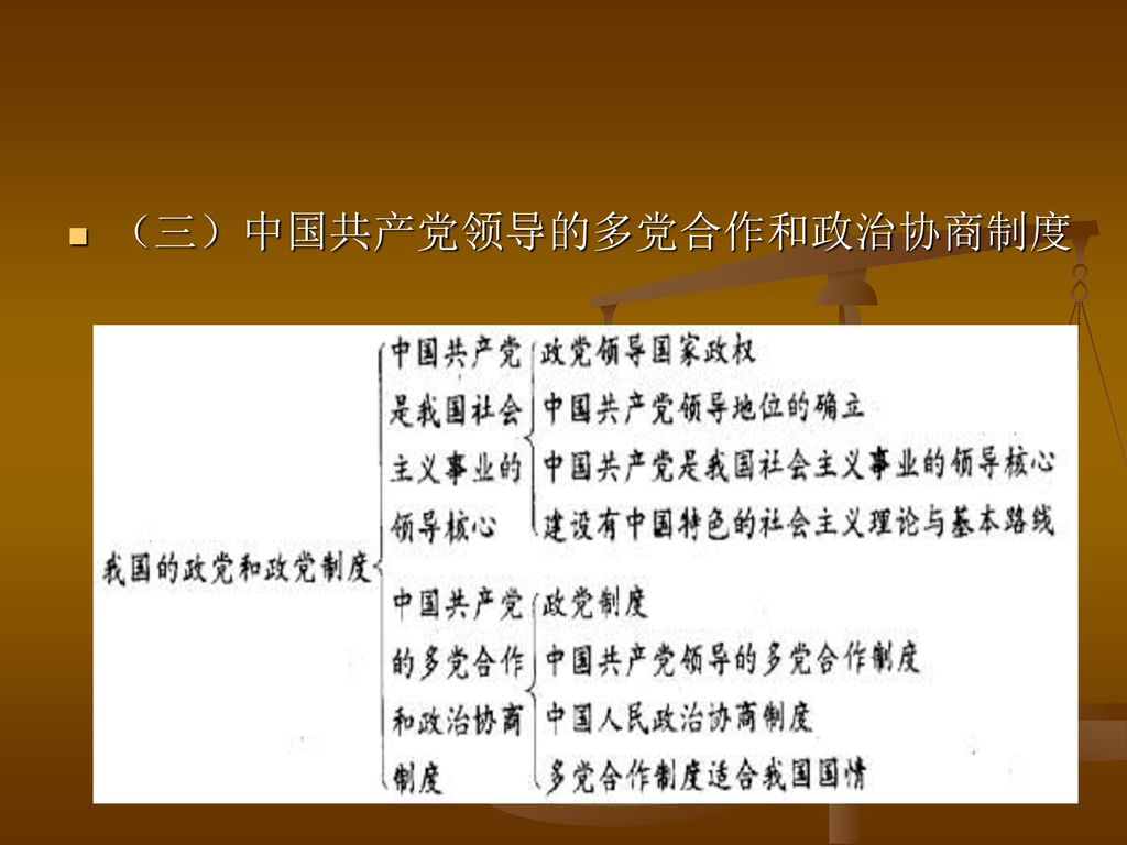 （三）中国共产党领导的多党合作和政治协商制度