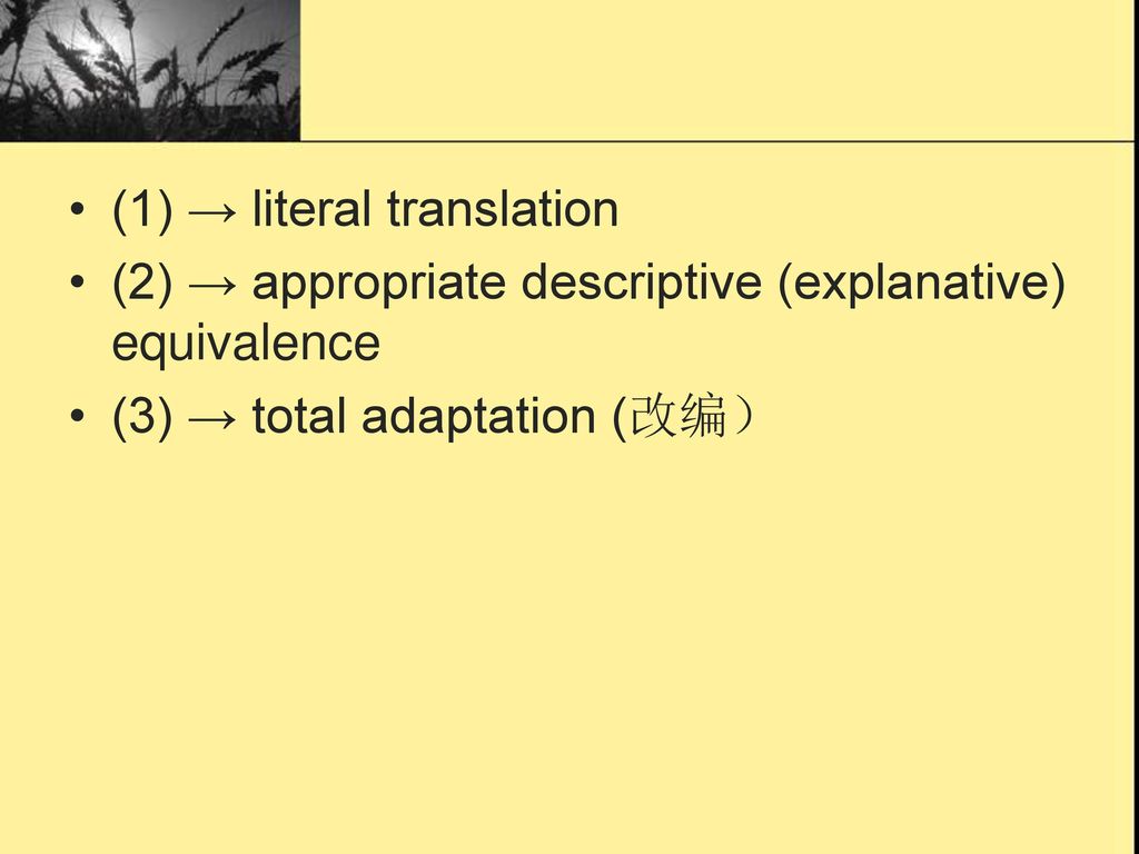 (1) → literal translation