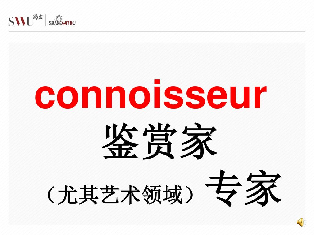 connoisseur 鉴赏家 （尤其艺术领域）专家