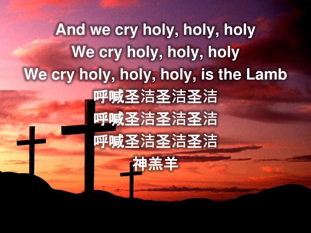 And we cry holy, holy, holy We cry holy, holy, holy, is the Lamb
