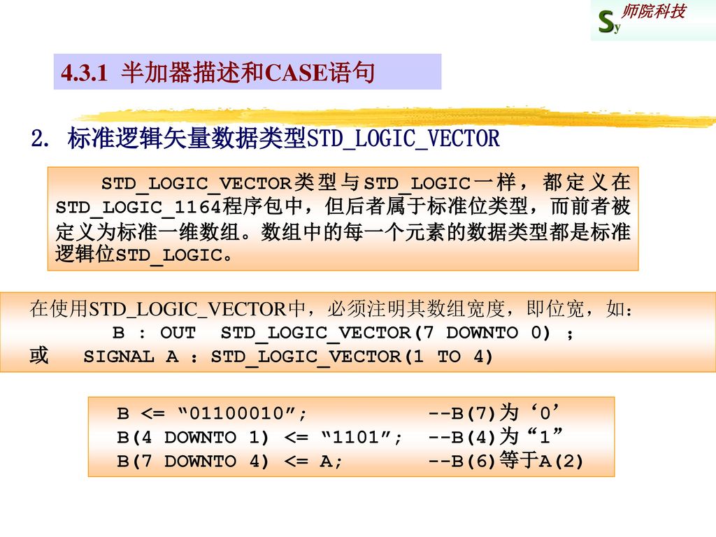 2. 标准逻辑矢量数据类型STD_LOGIC_VECTOR