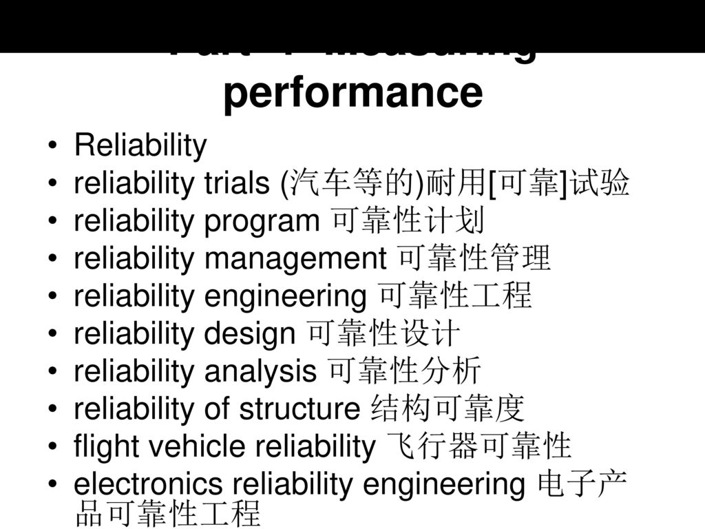 Part 1 Measuring performance