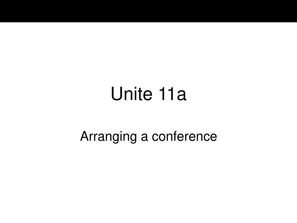 Arranging a conference