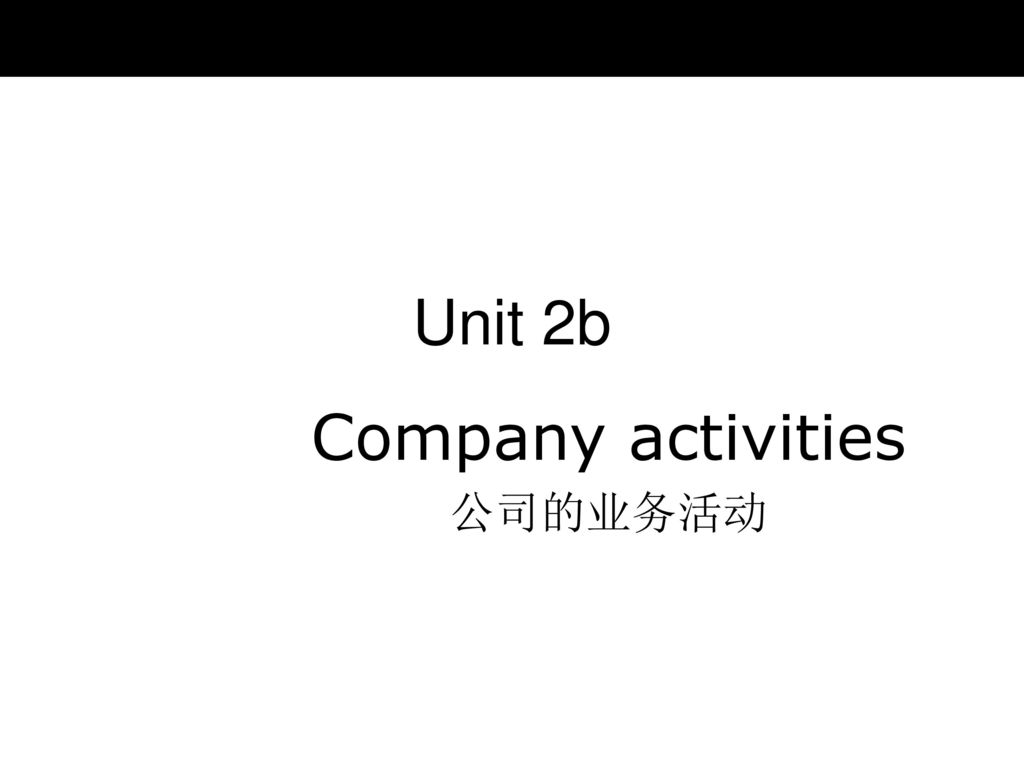 Company activities 公司的业务活动