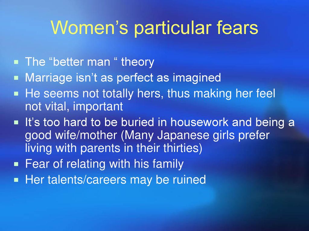 Women’s particular fears