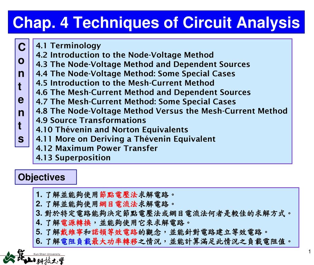 Chap. 4 Techniques of Circuit Analysis