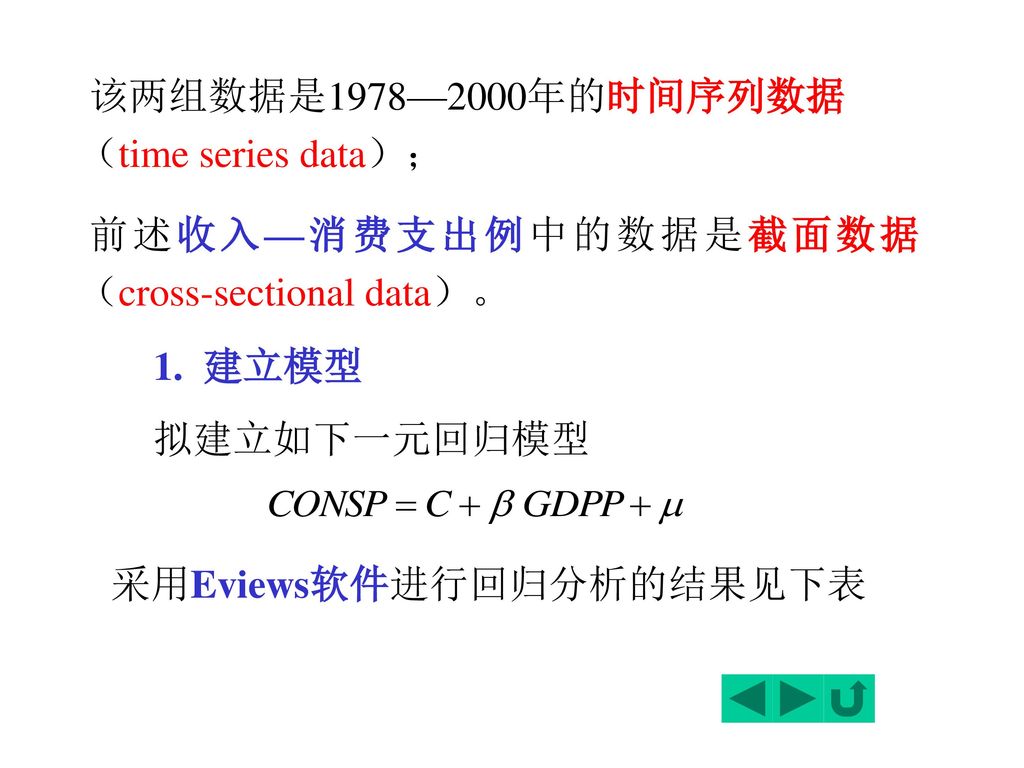 该两组数据是1978—2000年的时间序列数据（time series data）；