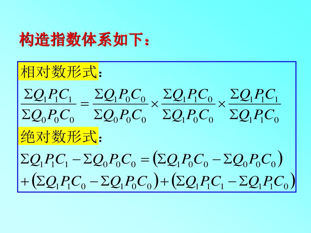 构造指数体系如下：