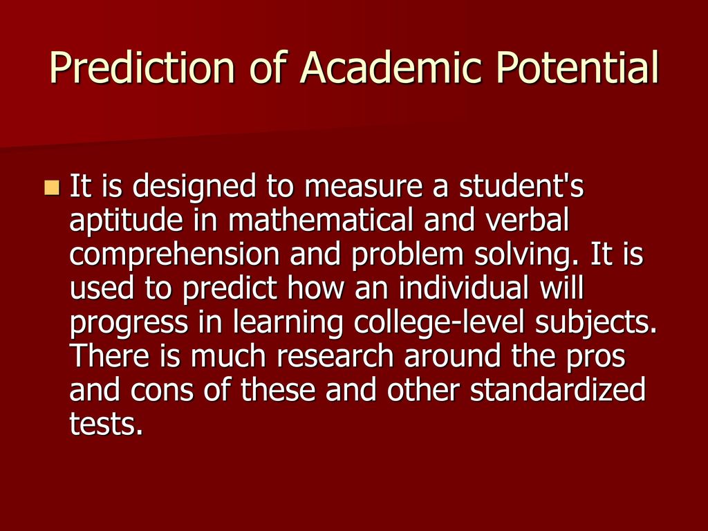 Prediction of Academic Potential