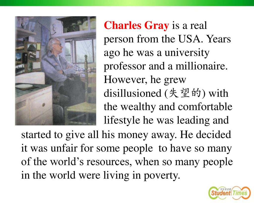 Charles Gray is a real person from the USA