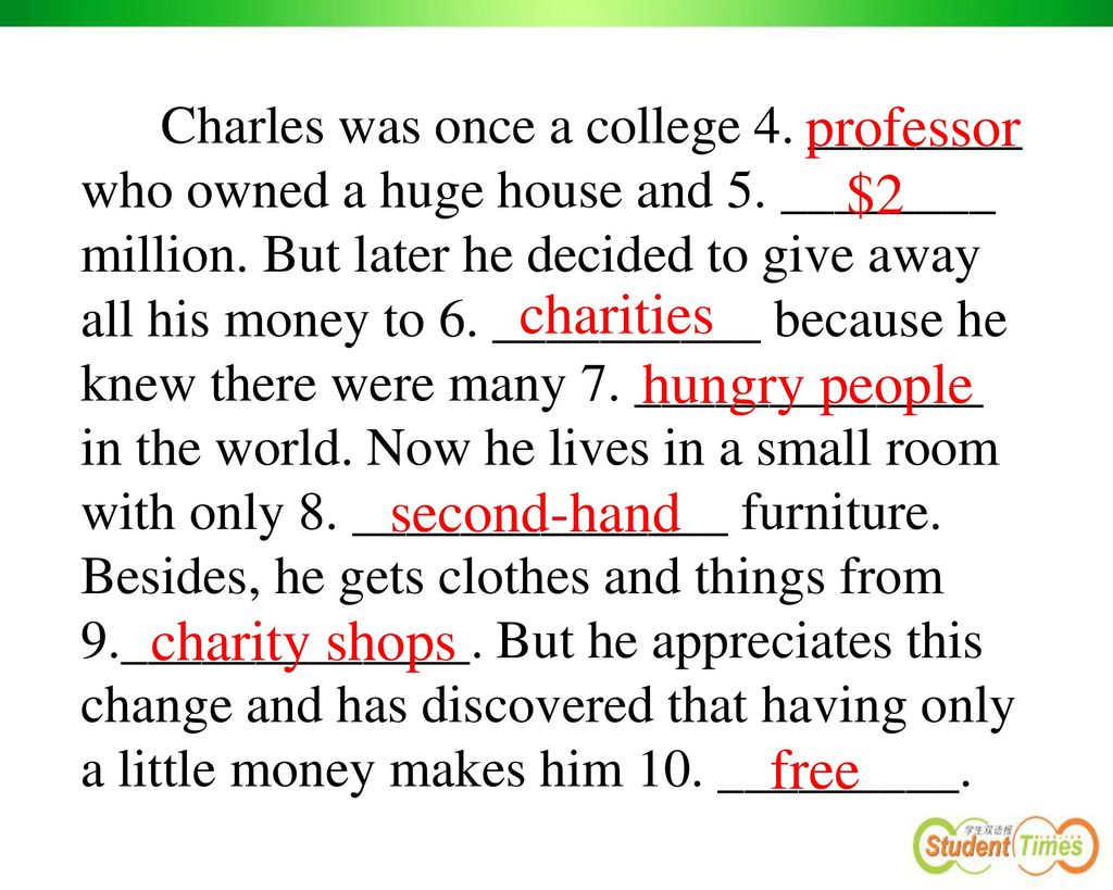 professor $2 charities hungry people second-hand charity shops free