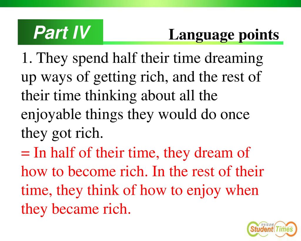 Part IV Language points