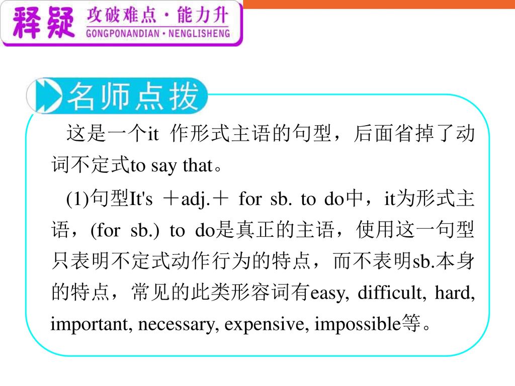 这是一个it 作形式主语的句型，后面省掉了动词不定式to say that。