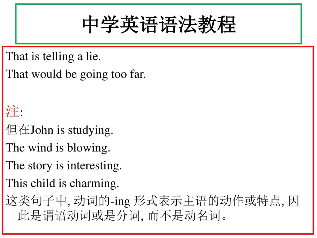 中学英语语法教程 注: That is telling a lie. That would be going too far.