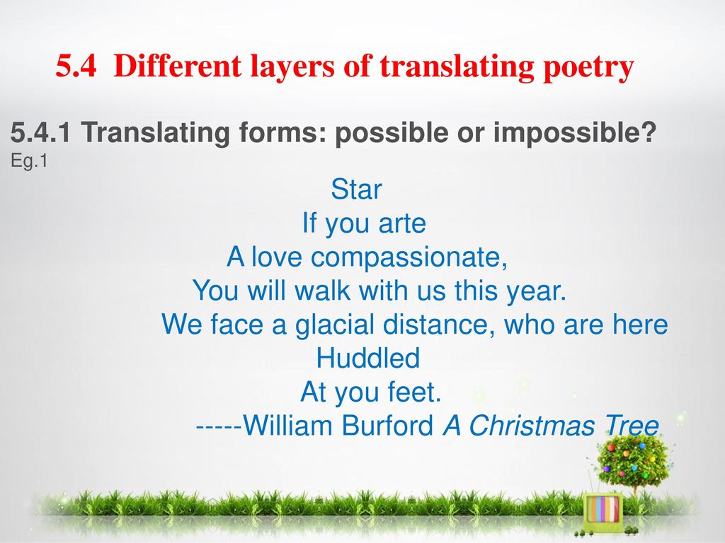 5.4 Different layers of translating poetry