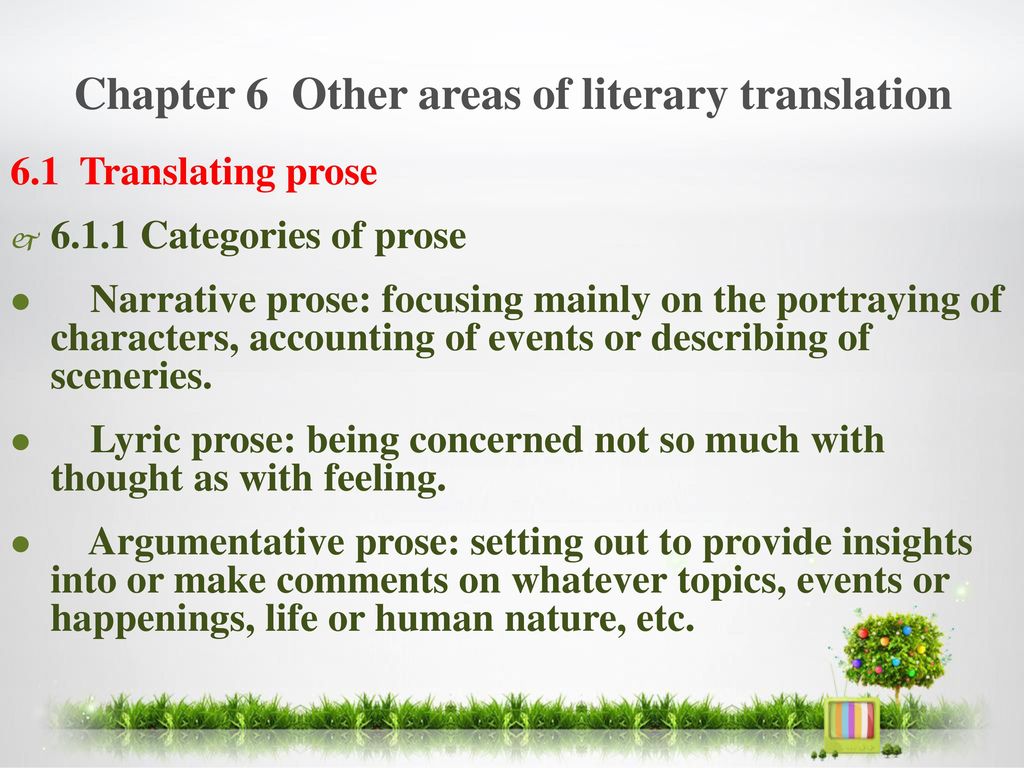 Chapter 6 Other areas of literary translation