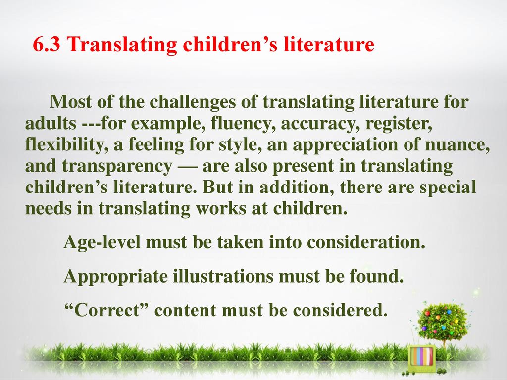 6.3 Translating children’s literature