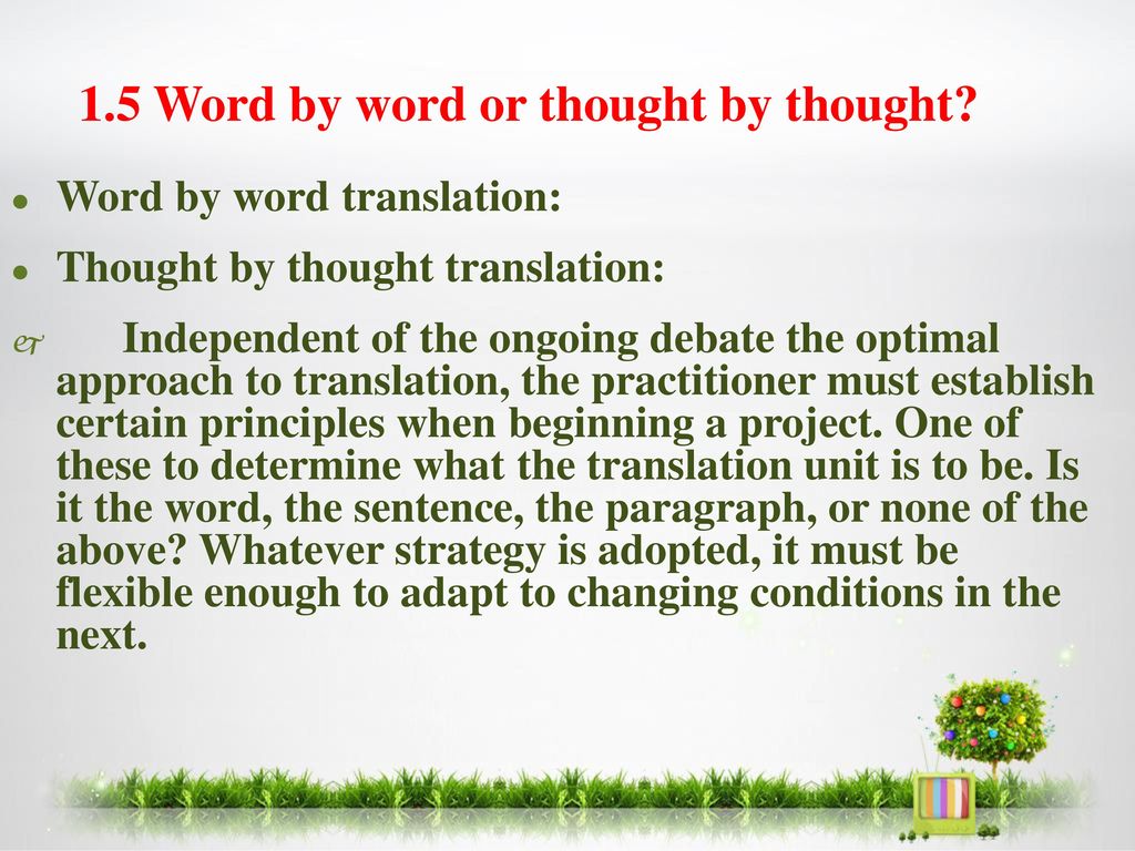 1.5 Word by word or thought by thought