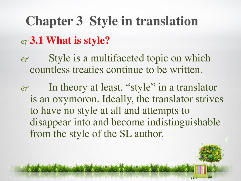 Chapter 3 Style in translation