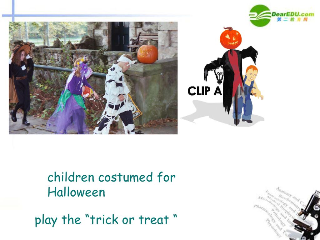 children costumed for Halloween