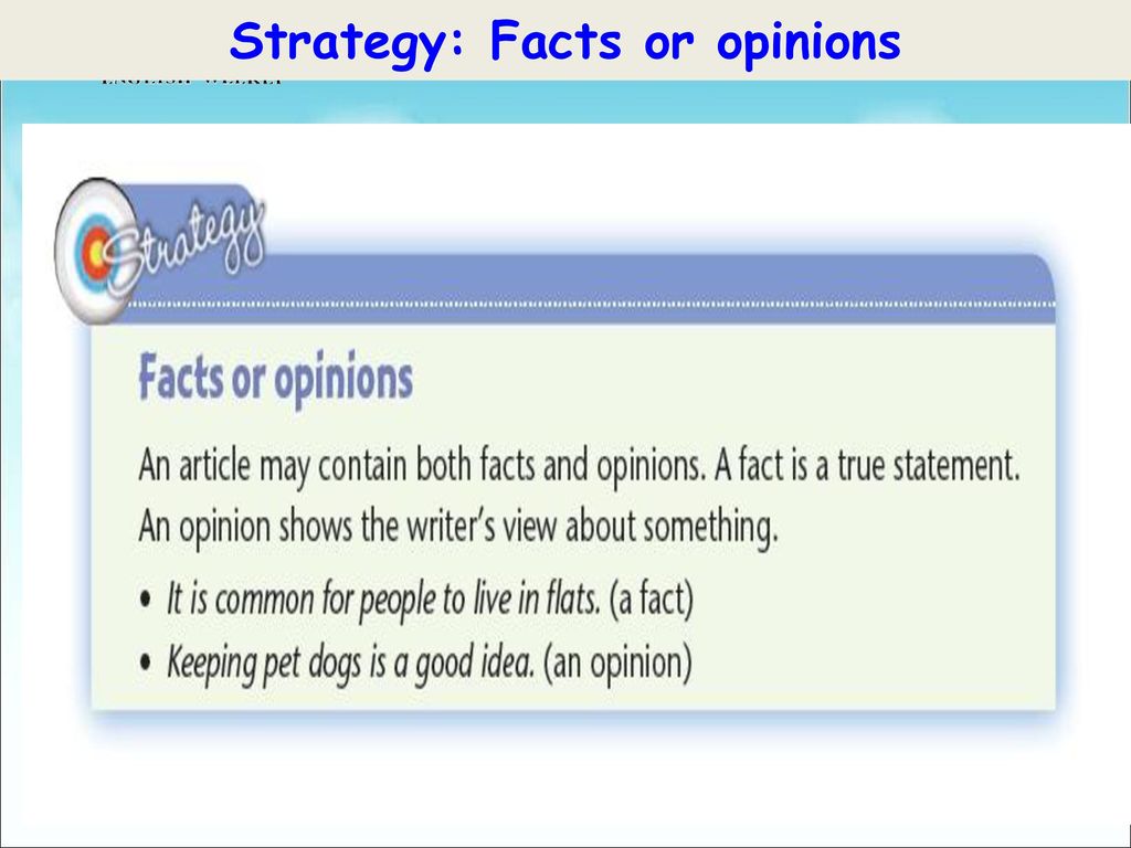 Strategy: Facts or opinions