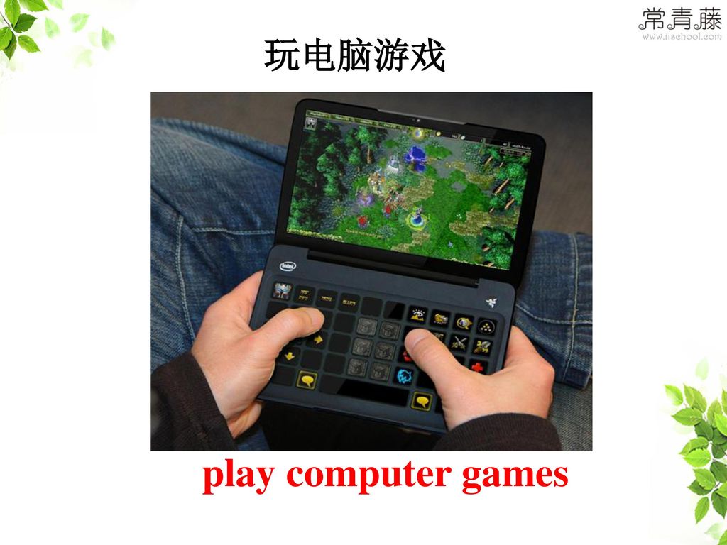 玩电脑游戏 play computer games