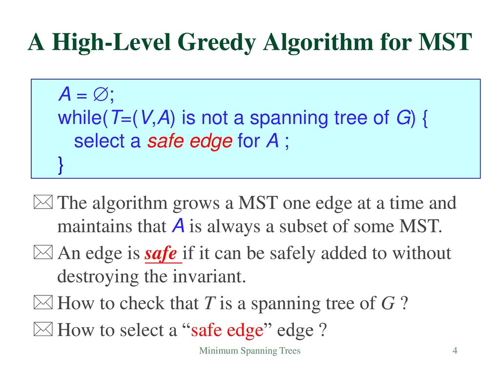 A High-Level Greedy Algorithm for MST