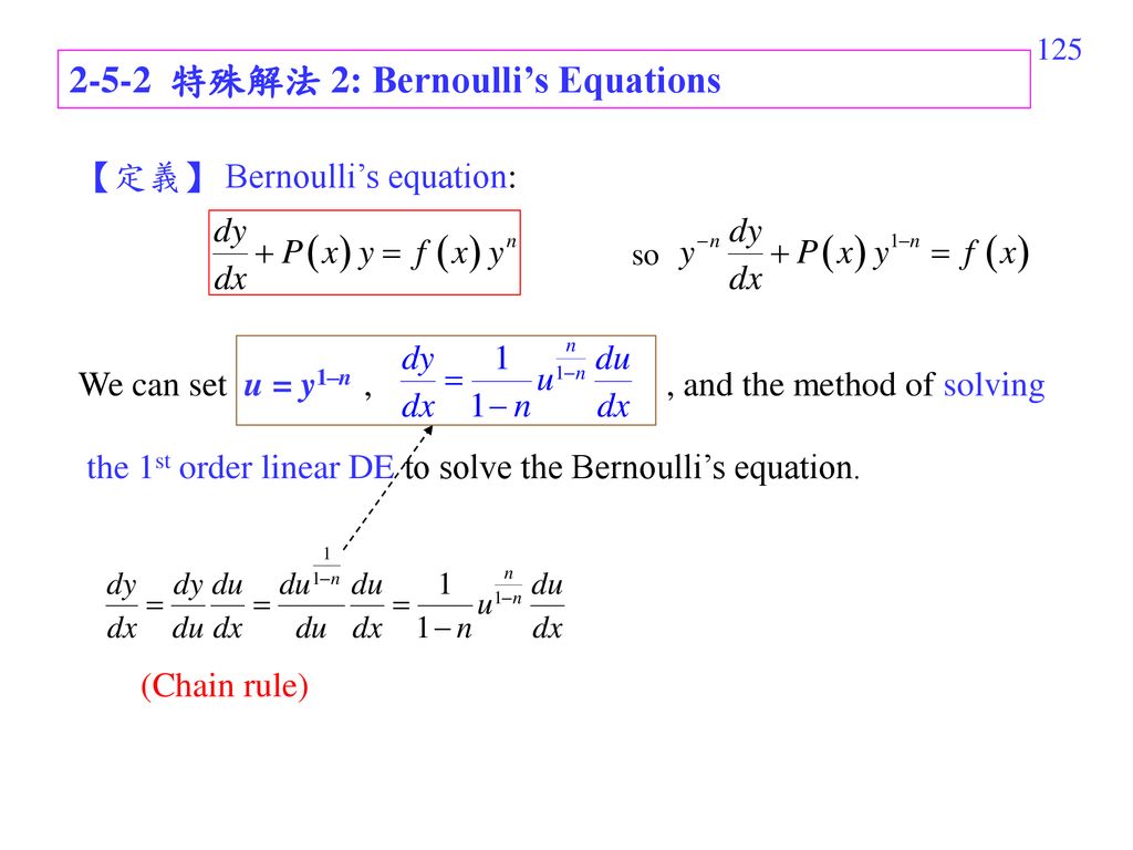 2-5-2 特殊解法 2: Bernoulli’s Equations