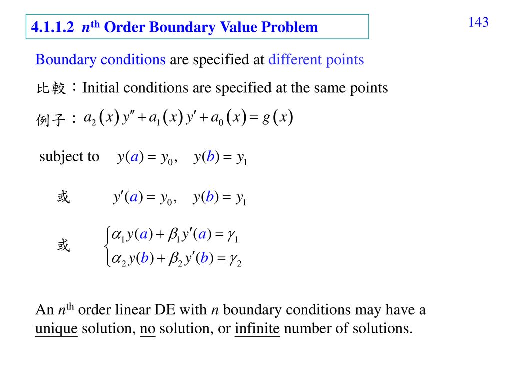 nth Order Boundary Value Problem