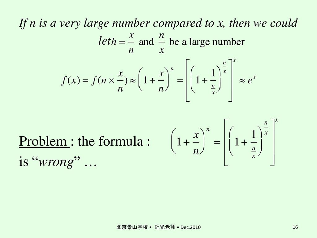 Problem : the formula : is wrong …