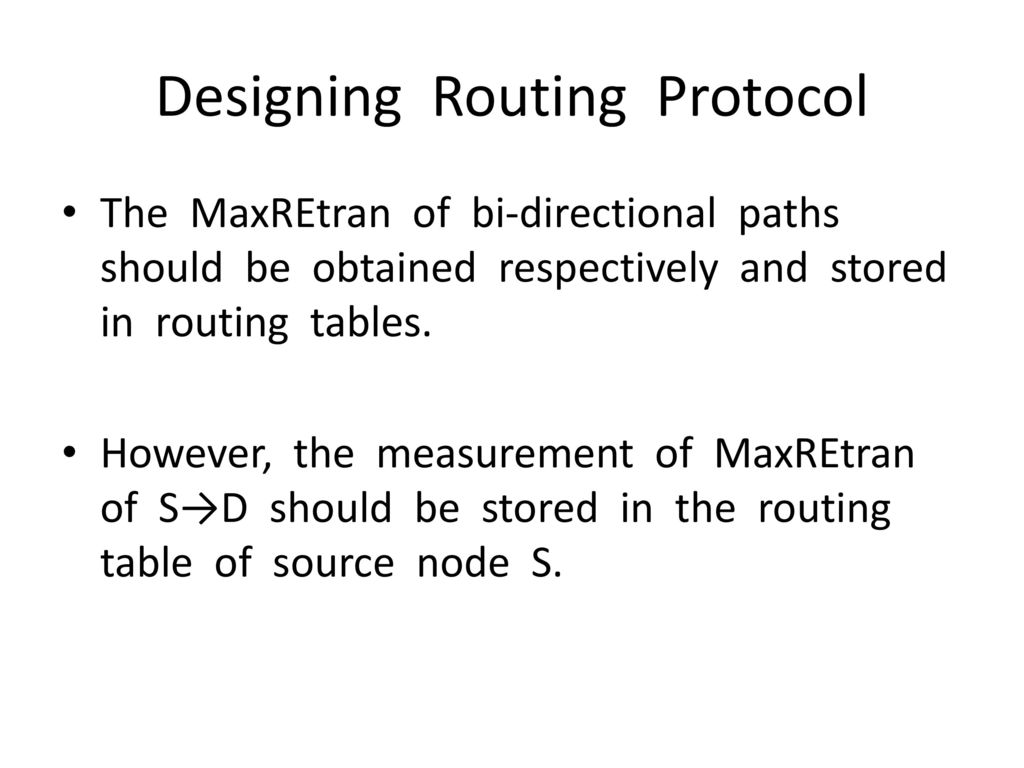 Designing Routing Protocol