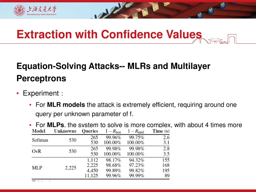 Extraction with Confidence Values