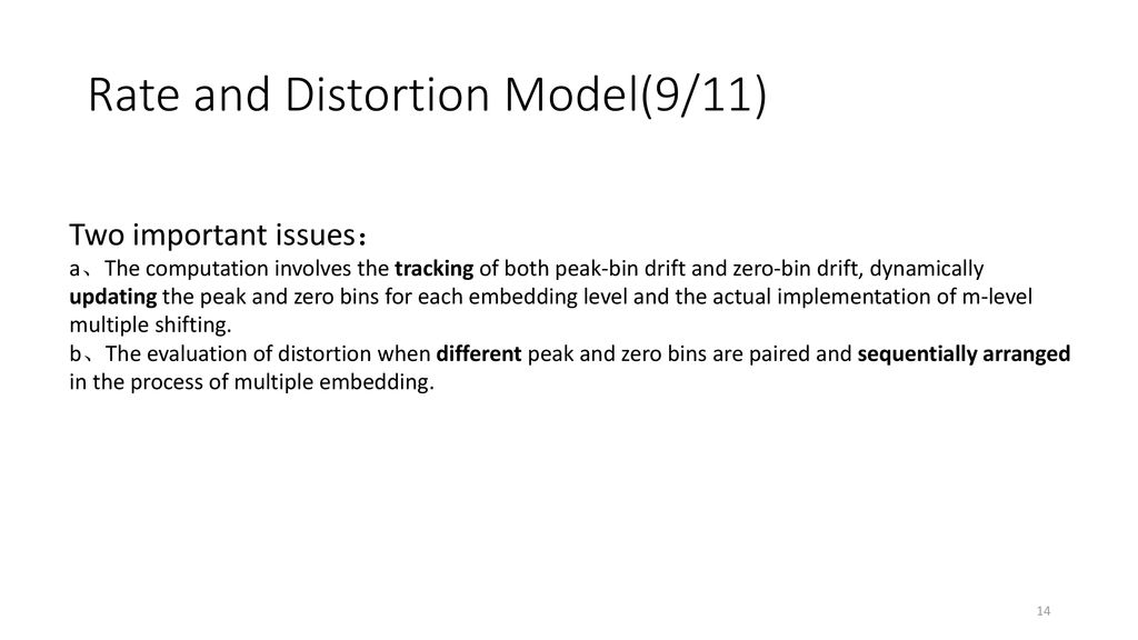 Rate and Distortion Model(9/11)